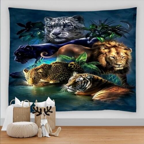 Animal lion Tiger Wall Hanging Tapestry Sheets Home Decorative Tapestry Beach Towel Yoga Mat Blanket Table Cloth Wall Tapestry
