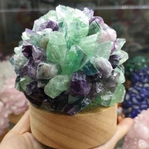 New!!! Natural Fluorite Light Lamp Decoration Room MIneral Jewelry Couple Romatic Stone Lamp
