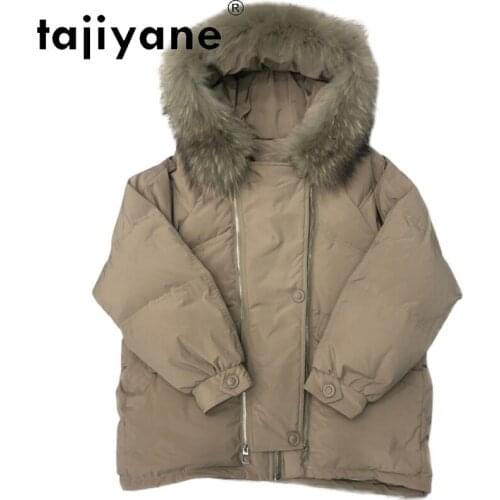 Women Coats and Jackets Winter Real Raccoon Fur Collar Down Coat Femme Black Korean Jacket Womans Clothes Veste Femme SQQ283