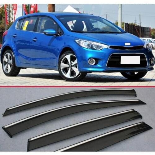 Plastic Exterior Visor Vent Shades Window Sun Rain Guard Deflector For Kia K3s 2013 2014 2015