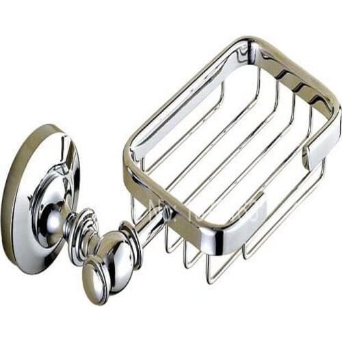 Polished Chrome Wall Mounted Bathroom Accessory Bath Fitting Square Soap Dish Holder Basket aba810