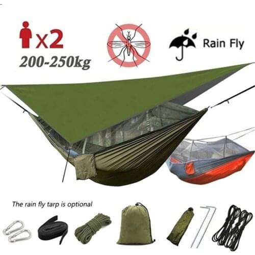 Portable Lightweight Camping Hammock Tent Outdoor Travel Double Hanging Bed with Mosquito Net Set