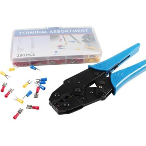 Crimping plier and insulated terminal set ratchet crimping tool insulated terminal 0.5-6mm2 insulated crimping tool