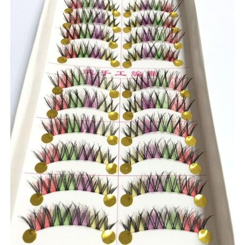 10Pairs Eyelashes Mix Color Eyelash Extension Mink Lashes Makeup Beauty False Eyelashes Colored Lashes Makeup Tools