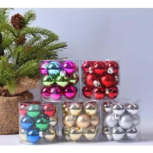 Christmas decorations scene layout pendant pendant DIY2CM electroplating glass ball pendant 15 boxed glass balls