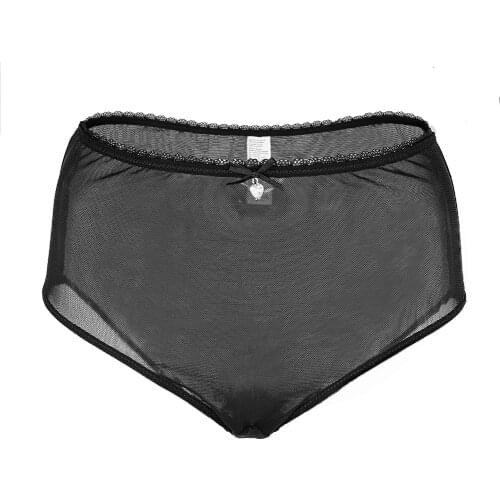 Varsmiss sexy yarn briefs transparent underwear S-XXL high-waist black and beige high panties