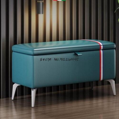 Solid wood shoe changing stool household door light luxury, you can sit at the door for storage, simple American shoe cabinet in