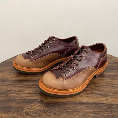 Vintage Mixed Colors British Casual Men Boots Handmade Cow Leather Dress Ankle Boots Tooling Desert Autumn Work Motorcycle Boots