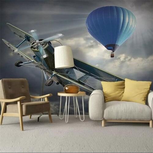 Wellyu HD Simple Hot Air Balloon Airplane Living Room Bedroom Background Wall Customized Large Mural Wallpaper