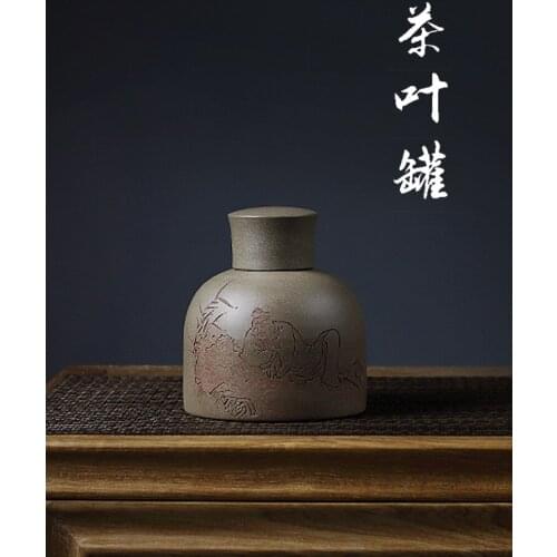 Yixing purple sand tea pot purple sand pack box of pu 'er tea storage POTS home medium sealed cans