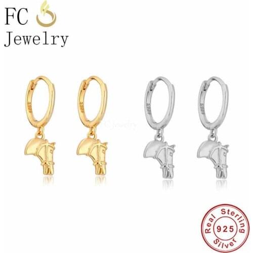 925 Sterling Silver Loyal Friends Horse Head With Rope Piercing Huggies Hoop Earring For Women Boucle D'oreilles Pendientes 2021