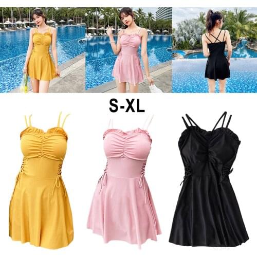 Women One Piece Skirt Swimwear Swimming Suit Beach Bathing Suits Tummy Control Swimsuit Female Monokini Beach Bikini