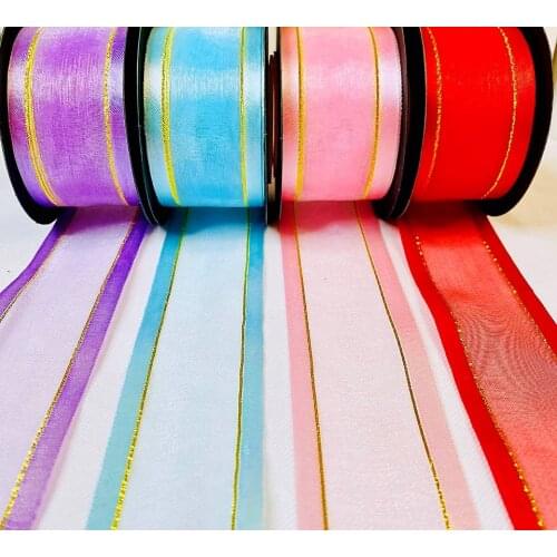 4cm gold tulle ribbon 10 yards DIY handmade material bow flower cake gift wrapping home accessories