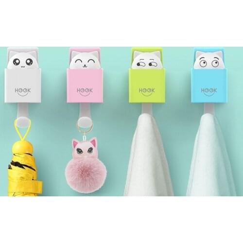 1 piece of creative cute cat fun hook kitchen bathroom kitten storage hanging childrens gift
