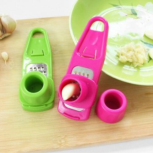1PC/2PCS Stainless Steel PP Garlic Presses Ginger Cutter Plastic Grinding Tool Kitchen Ginger Grater Grinder