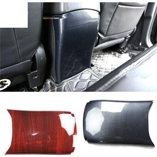 1pc ABS carbon fiber grain or wooden central armrest box rear decoration cover for 2015-2017 Nissan Qashqai J11