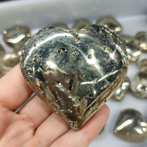 5-6cm 1pcs Natural Pyrite Heart Shape Mineral Raw Stones Energy Crystals Specimen Decoration