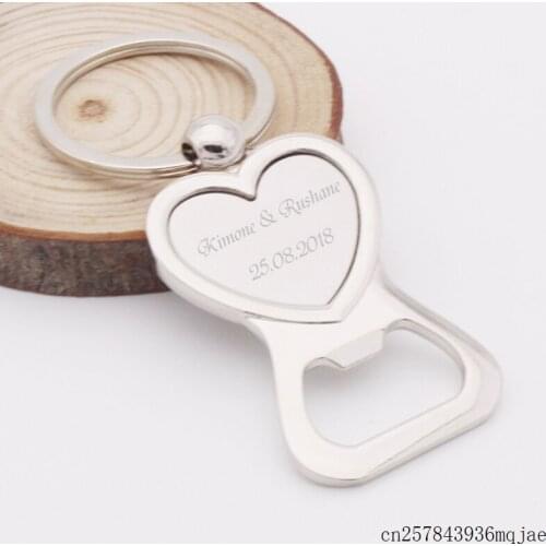 100pcs Customlized Bottle Openers Love Heart Openers Wedding Party Gift for Guests Custom Bride & Grooms Name and Date