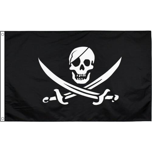 Free shipping xvggdg Skull Bones Jolly Roger Skull Crossbones Flag Grommets Pirate Flags Event Party Supplies