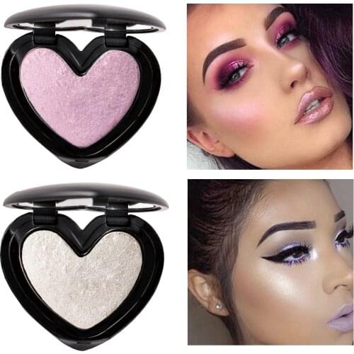 Face Contour Makeup Highlighter Powder Heart Palette Shimmer Body Bronzer Golden Highlighters Cosmetics iluminador maquillaje