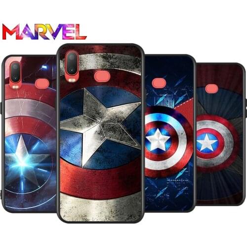 Shield captain america marvel for Samsung Galaxy A9 A8 Star A750 A7 A6 A5 A3 Plus 2018 2017 2016 Black Phone Case Soft Cover