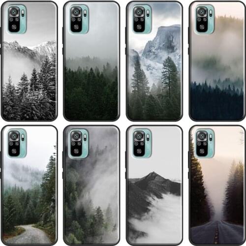 Black White Mountain Forest Peak Mist For Xiaomi Redmi Note 9 8 Pro 8T 9S 7 6 K40 10 Pro Case For Redmi 9A 8A 7A 9T 9C 9 Coque