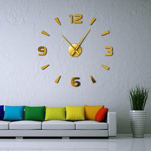 Decor Arabic Numerals DIY Wall Clock Size Adjustable Clock Watch Cool 3D Acrylic Mirror Effect Wall Art Stickers For Living Room
