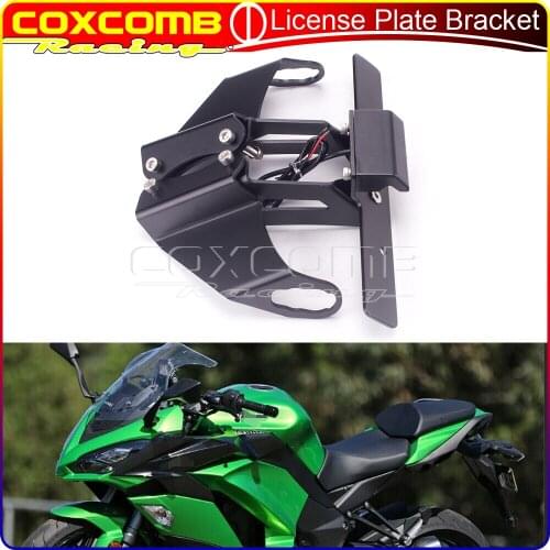 License Number Plate Holder Bracket LED Light Tail Tidy Aluminum Black Fender Eliminator For KAWASAKI NINJA 1000 Z 1000SX 17-20
