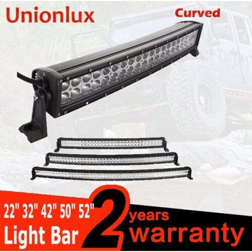 Dual Row 24 32 42 50 52 Inch Curved Led Light Bar Combo 180W 240W 300W Offroad LED Bar for Car Truck 4x4 SUV ATV 12V 24V
