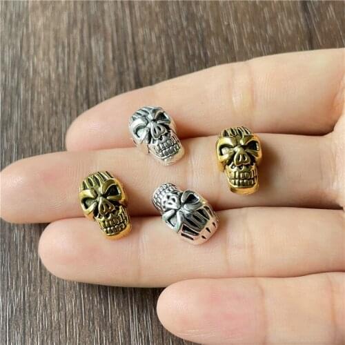 10pcs 10mm*15mm popular European and American Ghost Festival Perforated Taro Mask DIY Handmade Bracelet Necklace Jewelry Accesso