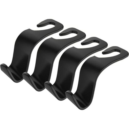 Simple Car Hooks Set Seat Headrest Holder For Bag Coat Auto Accessories 4-Pack N0PD