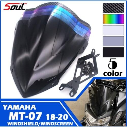 Motorcycle Sports Windshield Visor Windscreen Viser Fits For YAMAHA MT-07 MT07 FZ07 2018 2019 2020 18-20