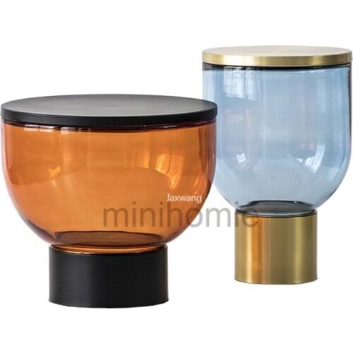 Nordic Coffee Table Round Nordic Modern Minimalist Small Apartment Living Room Metal Luxury Designer Transparent Side Table mc