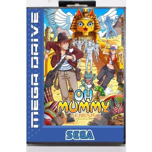 Hottest Oh Mummy 16 bit MD Game Card With Retail Box For Sega Megadrive/Genesis