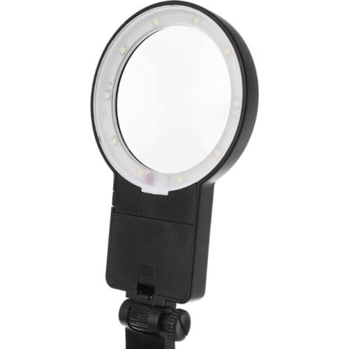 Multifunctional 3X/4.5X/25X Welding Magnifying Glass LED Light Auxiliary Clip Loupe Desktop Magnifier Soldering Iron Repair T5UC