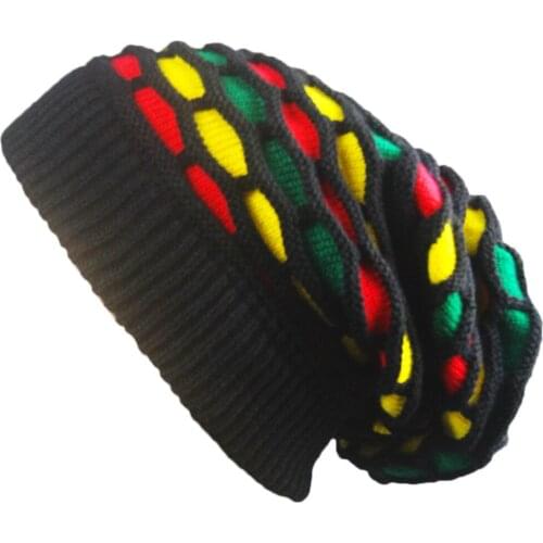 Mens and women winter knitted hat Thicken Rainbow color kerchief Female warm Skullies Beanies hedging cap Pile cap Outdoors