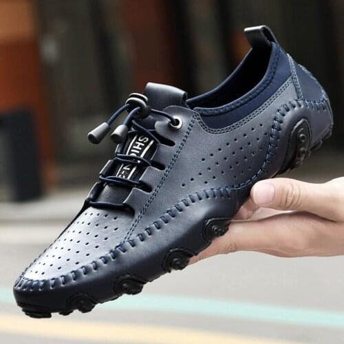 Male Walking Driving Footwear Mans Office Business Dress Shoes Sneakers New Split Leather Mens Flat Loafers Octopus Shoes 38-47
