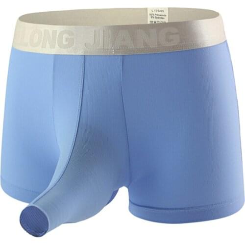 Sexy Open Elephant Nose Mens Underwear Ice Silk Thin Mens Boxers Breathable Sexy Briefs Underpants