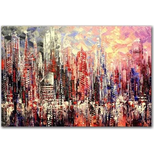 GoldLife Abstract City Wall Poster Print Modern City Landscape Canvas Painting For Living Room Fashion Bar Pub Wall Art Decor