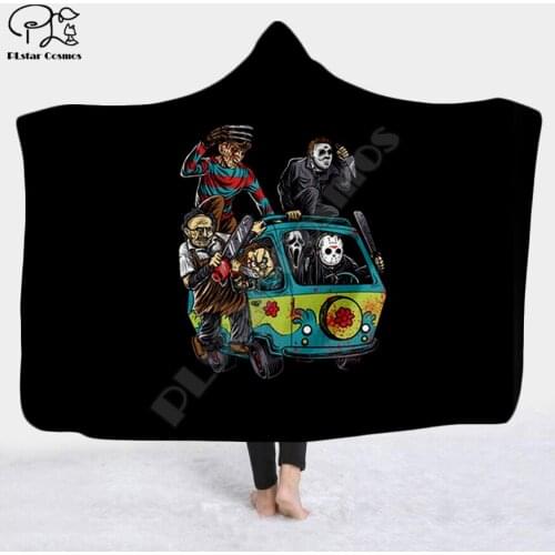 Halloween horror movie Scream Team Zombie brid Blanket Hooded Blanket 3D full print Wearable Blanket Adults men women style-5