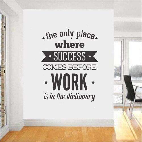 Office Decor Success Come Before Work Inspirational Quote Wall Stickers Home Decor Living Room Inspiring Words Decals Z855