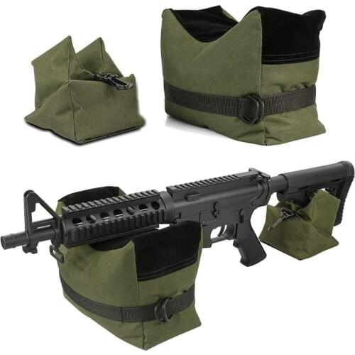 Front & Rear Bag Rifle Support Sandbag Military Sniper Shooting Target Stand Hunting Gun Accessories Without Sand Black Army