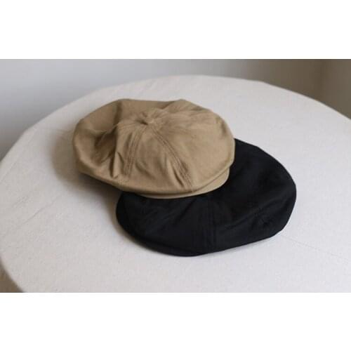 Floating ~ Retro British Style Pure Color Cotton Beret Boy Summer Versatile Casual Painter Hat Hat Trend Caps Hats for Men