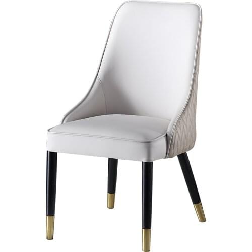 Light luxury American solid wood dining chair leather artist household modern simple book chair backrest chair