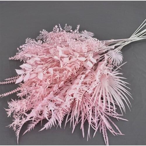 5pcs Pink Artificial Plants Leaves Christmas Wedding Backdrop Decorative Fake Plants Rattan Floral Diy Accessories