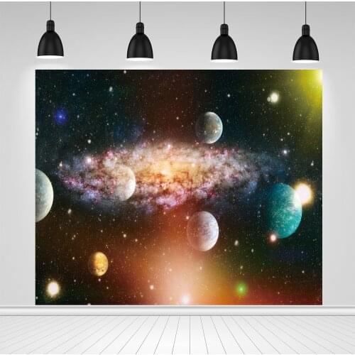Scopiso Universe Space Planet Starry Sky Backdrop Baby Boy Birthday Party Photography Background For Photo Studio Photophone