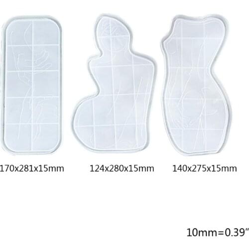 Sexy Woman Tray Mold DIY Epoxy Resin Glue Silicone Mold Female Body Coaster Plate Mirror Shiny Casting Jewelry Making B03B