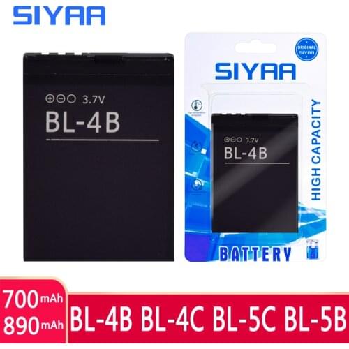 SIYAA Phone Battery BL-4B BL-4C BL-5C BL-5B For Nokia BL 4B BL 5B BL 4C BL 5C 2630 7373 N75 N76 N70 N72 6300 6136 5070 Batteries