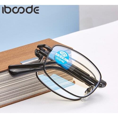 Iboode Folding Reading Glasses Men Women Anti Blue Rays Lightweight Portable Presbyopic Eyeglasses Unisex Eyewear +1.0 To 4.0