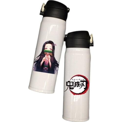 500ml Anime Demon Slayer Stainless Steel Thermos Mug with Color Lid Vacuum Cup Liner Travel Mug Temperature Resistance Cartoons